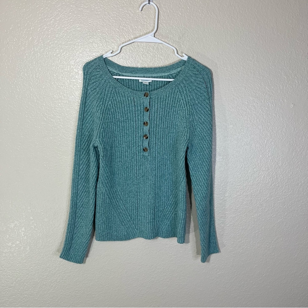 Sundance Sweater Womens Medium Catalog Henly Knit Green Pullover BOHO
